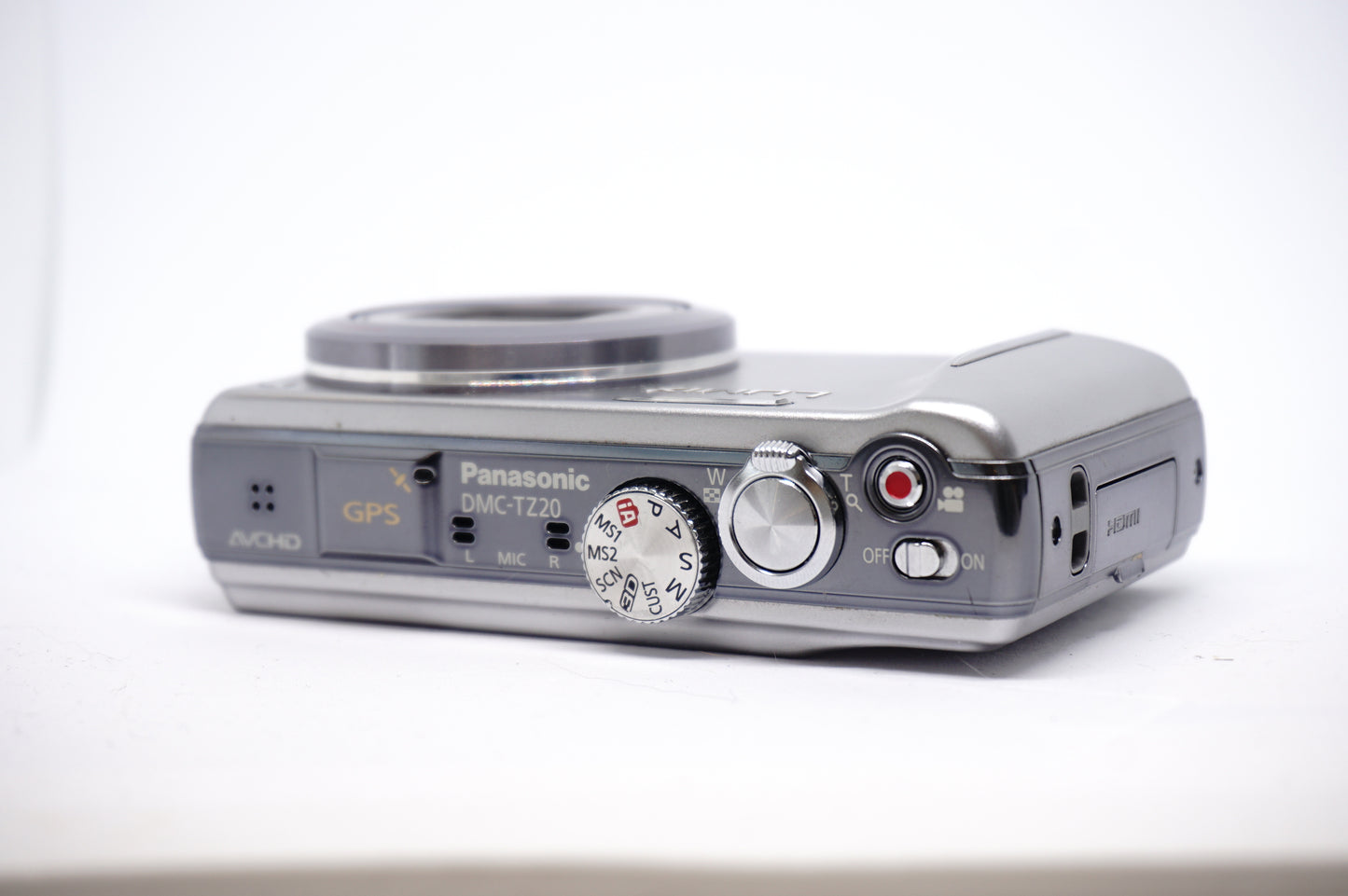 Panasonic Lumix Silver 16X Compact Digital Camera top view