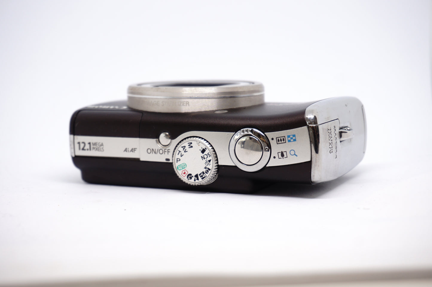 Canon Black Zoom 12X Compact Digital Camera top view