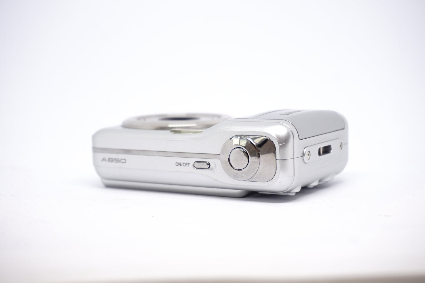 Fujifilm Silver Compact Digital Camera top view