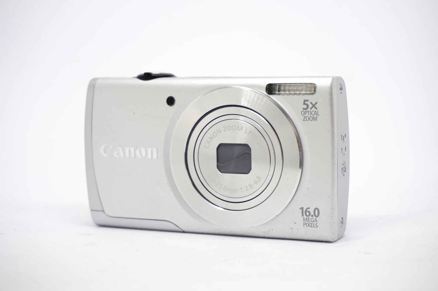 Canon Silver 5X Zoom Compact Digital Camera front view