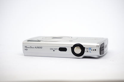 Canon Silver 5X Zoom Compact Digital Camera top view