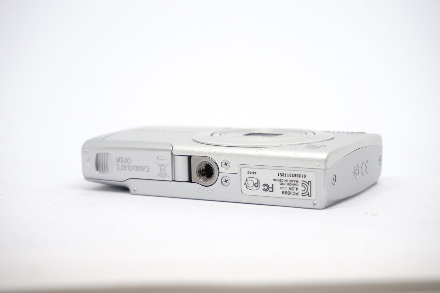 Canon Silver 5X Zoom Compact Digital Camera underneath view