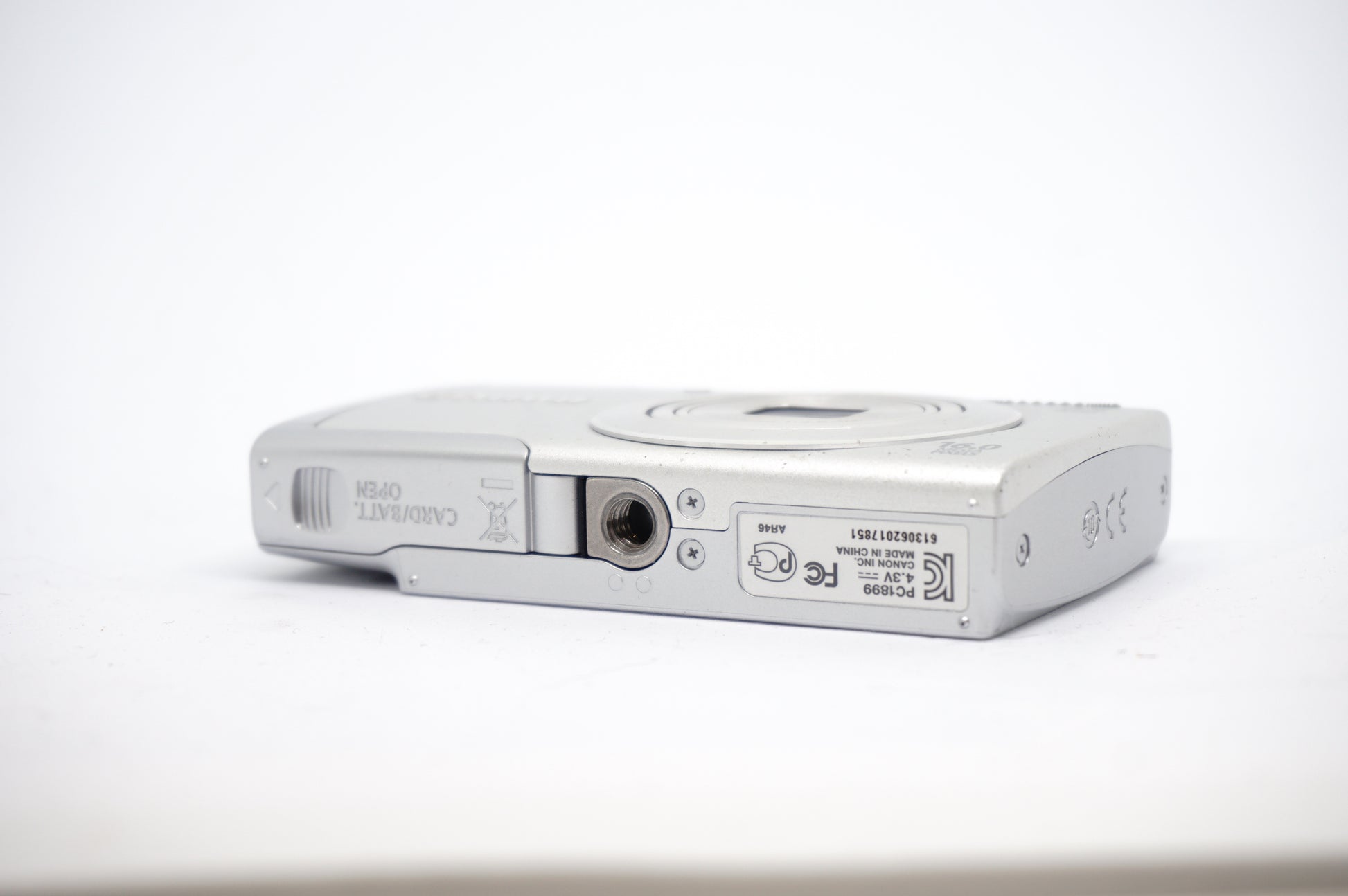 Canon Silver 5X Zoom Compact Digital Camera underneath view