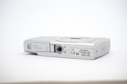 Canon Silver 5X Zoom Compact Digital Camera underneath view