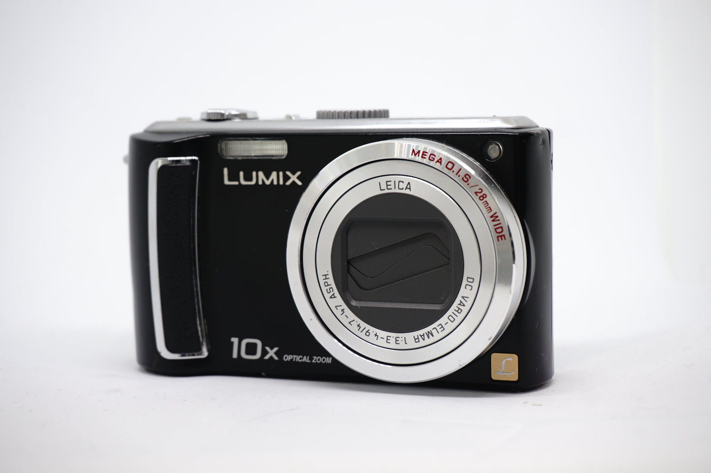 Panasonic Lumix Black 10X Compact Digital Camera front view