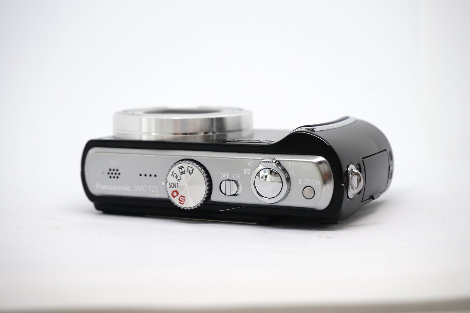 Panasonic Lumix Black 10X Compact Digital Camera top view