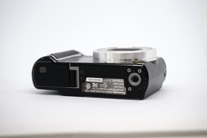 Panasonic Lumix Black 10X Compact Digital Camera underneath view