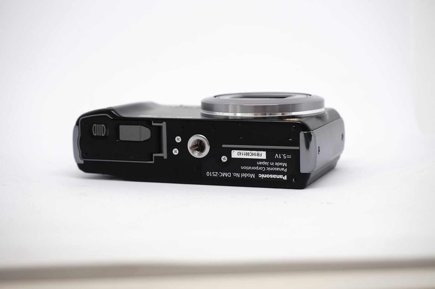 Panasonic Lumix Black 16X Compact Digital Camera underneath view