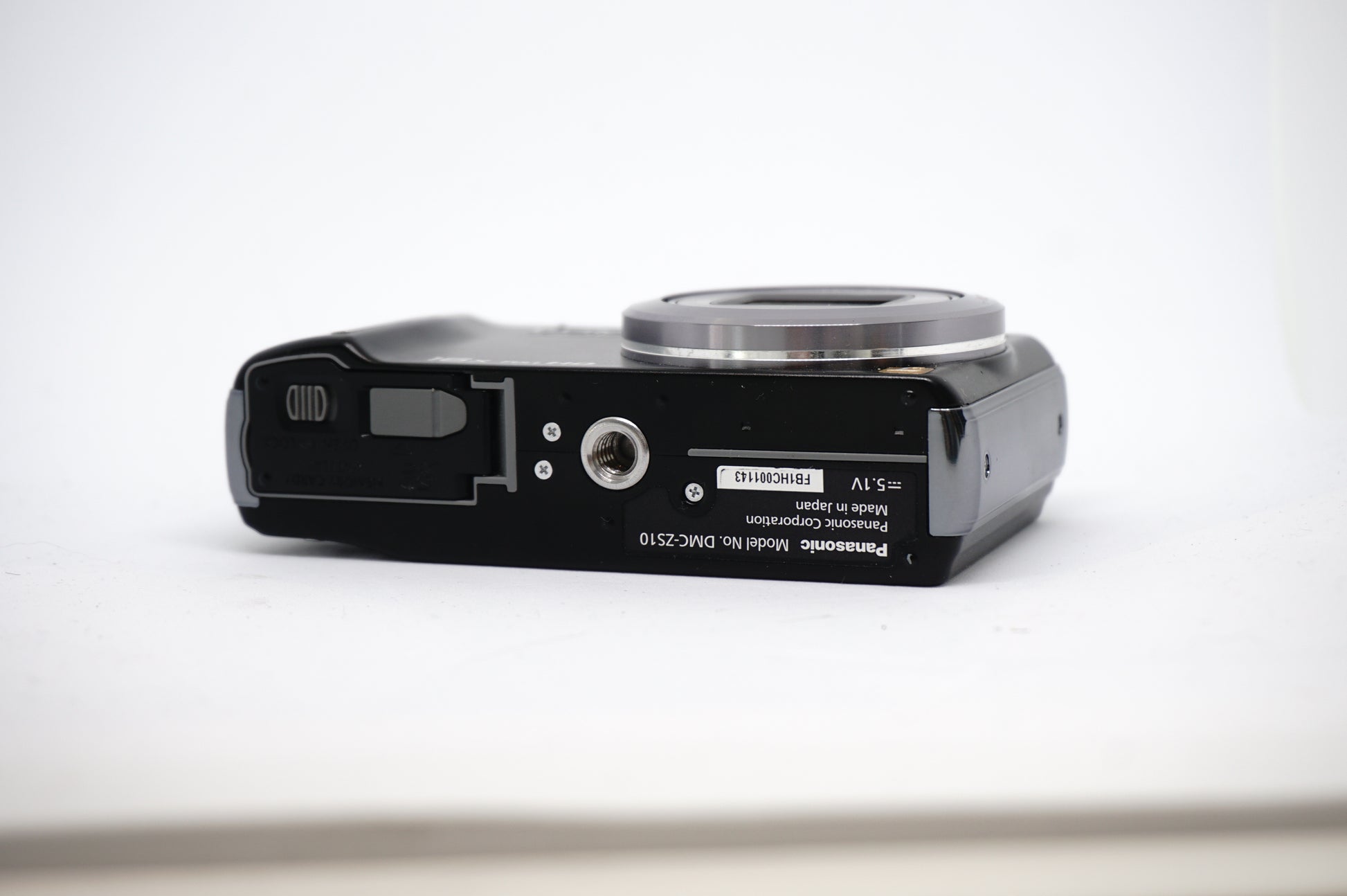 Panasonic Lumix Black 16X Compact Digital Camera underneath view