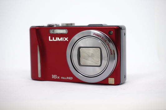 Panasonic Lumix Red 16X Compact Digital Camera front view