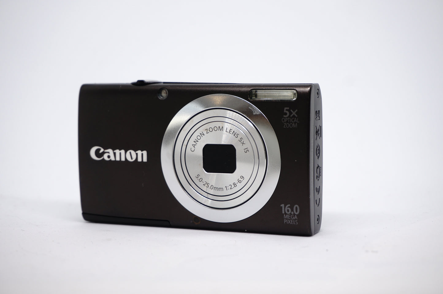 Canon Black 5X Zoom Compact Digital Camera front view