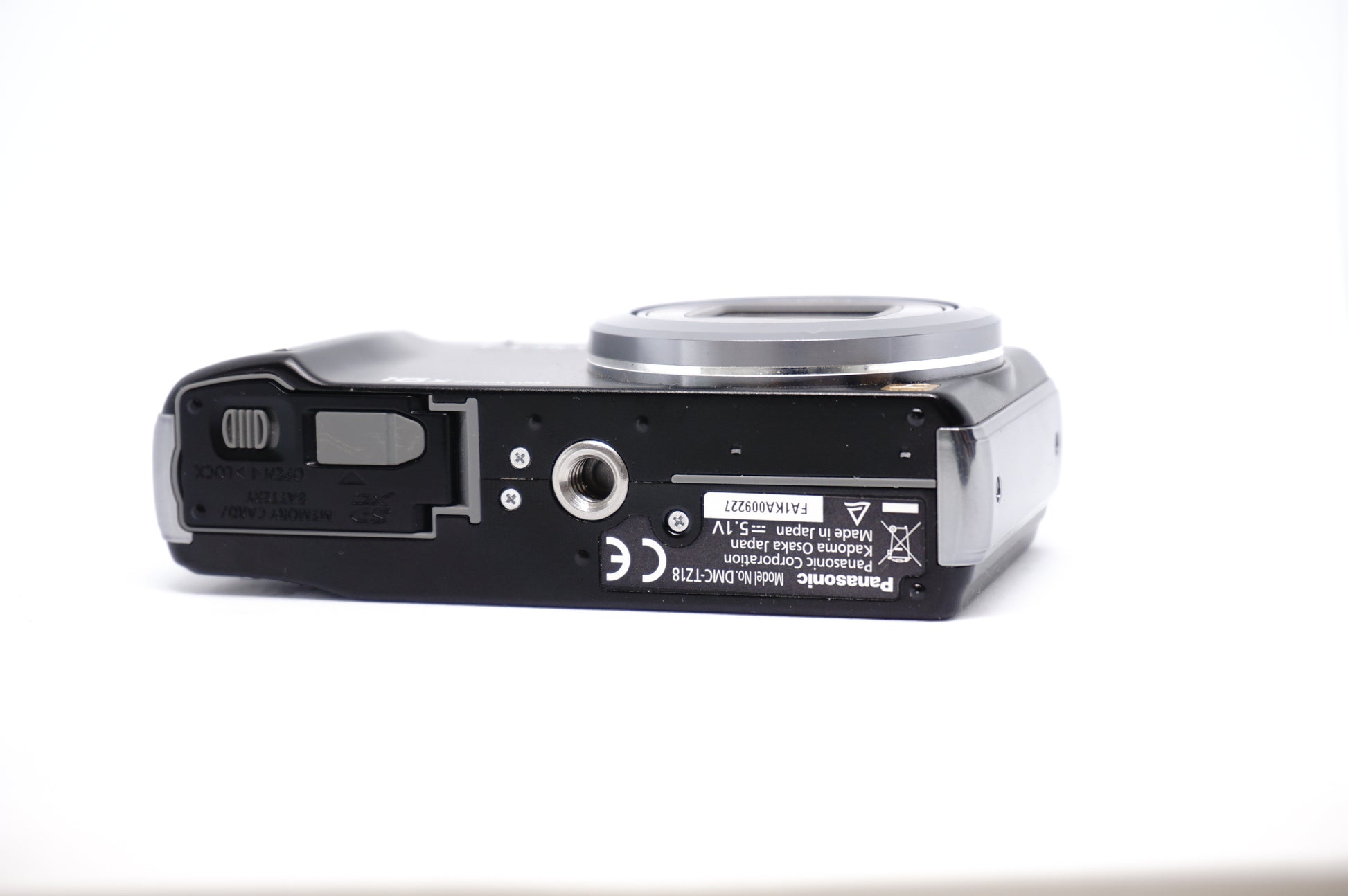 Panasonic Lumix Black 16X 2 Compact Digital Camera underneath view