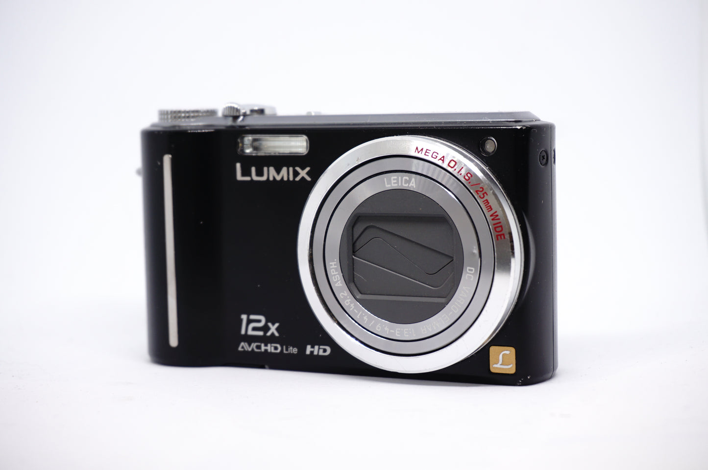 Panasonic Lumix Black 12X Compact Digital Camera front view