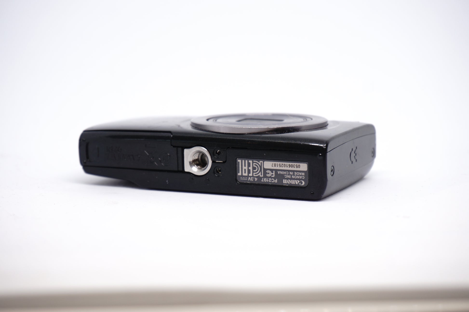 Canon Black 8X Compact Digital Camera underneath view