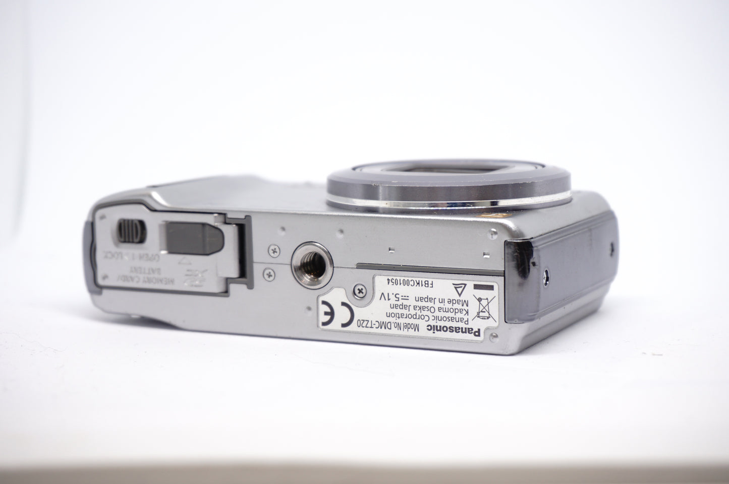 Panasonic Lumix Silver 16X Compact Digital Camera underneath view