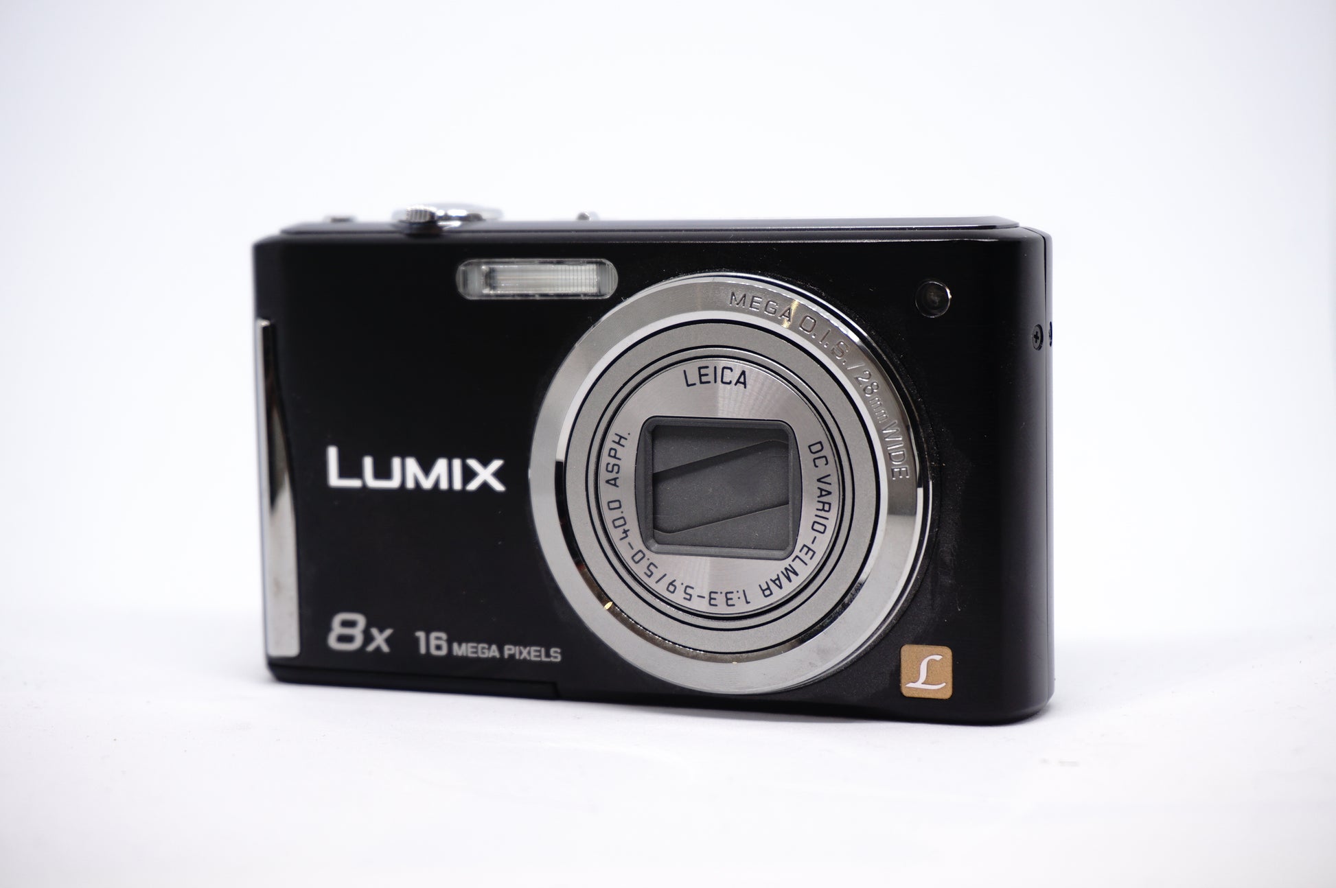 Panasonic Lumix Black 8X Compact Digital Camera front view