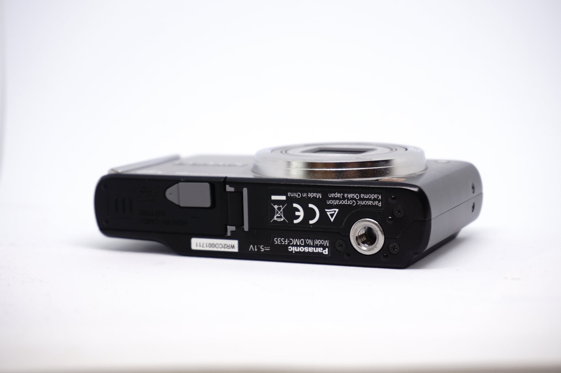 Panasonic Lumix Black 8X Compact Digital Camera underneath view