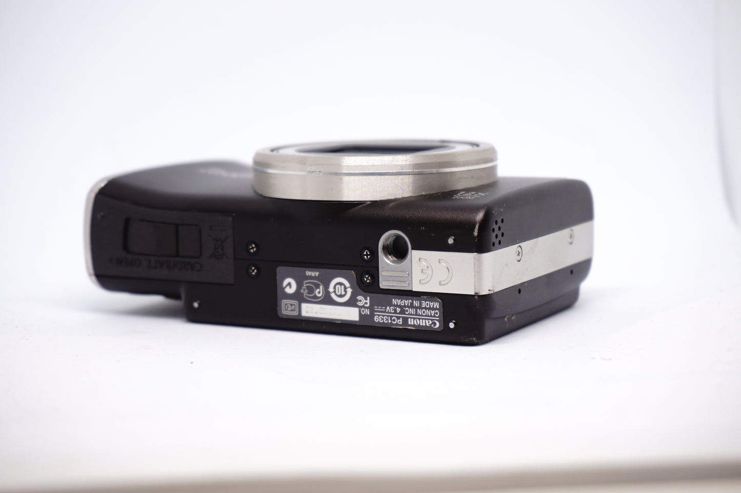 Canon Black Zoom 12X Compact Digital Camera underneath view