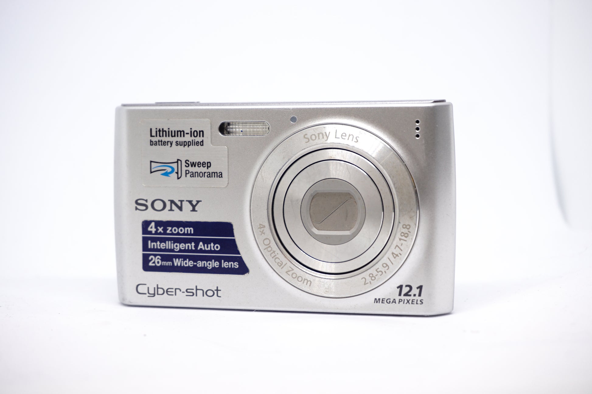 Sony Silver Compact Digital Camera front view