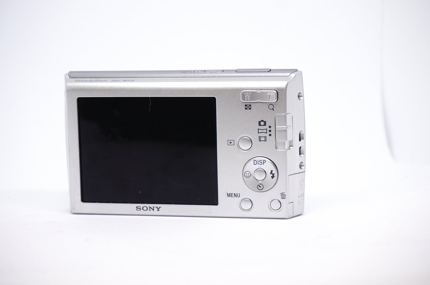 Sony Silver Compact Digital Camera back view