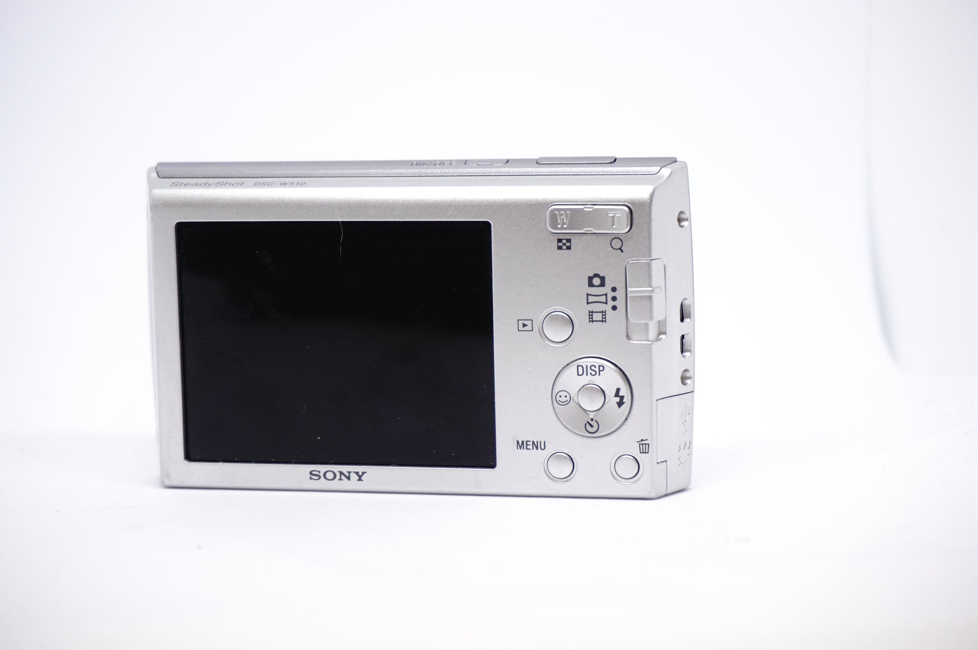 Sony Silver Compact Digital Camera back view