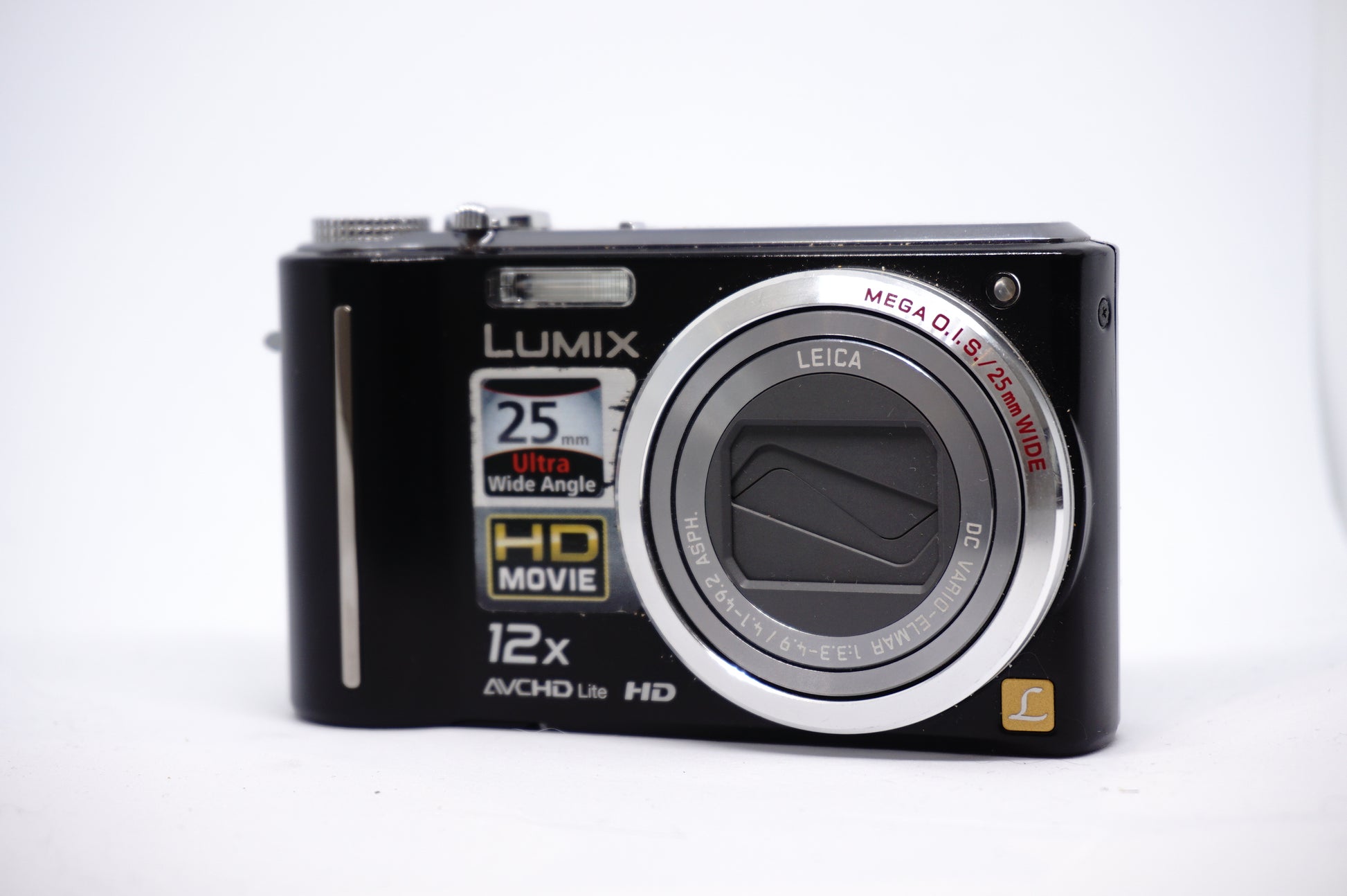Panasonic Lumix Black 12X 2 Compact Digital Camera front view