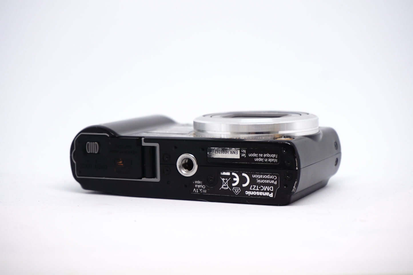 Panasonic Lumix Black 12X 2 Compact Digital Camera underneath view