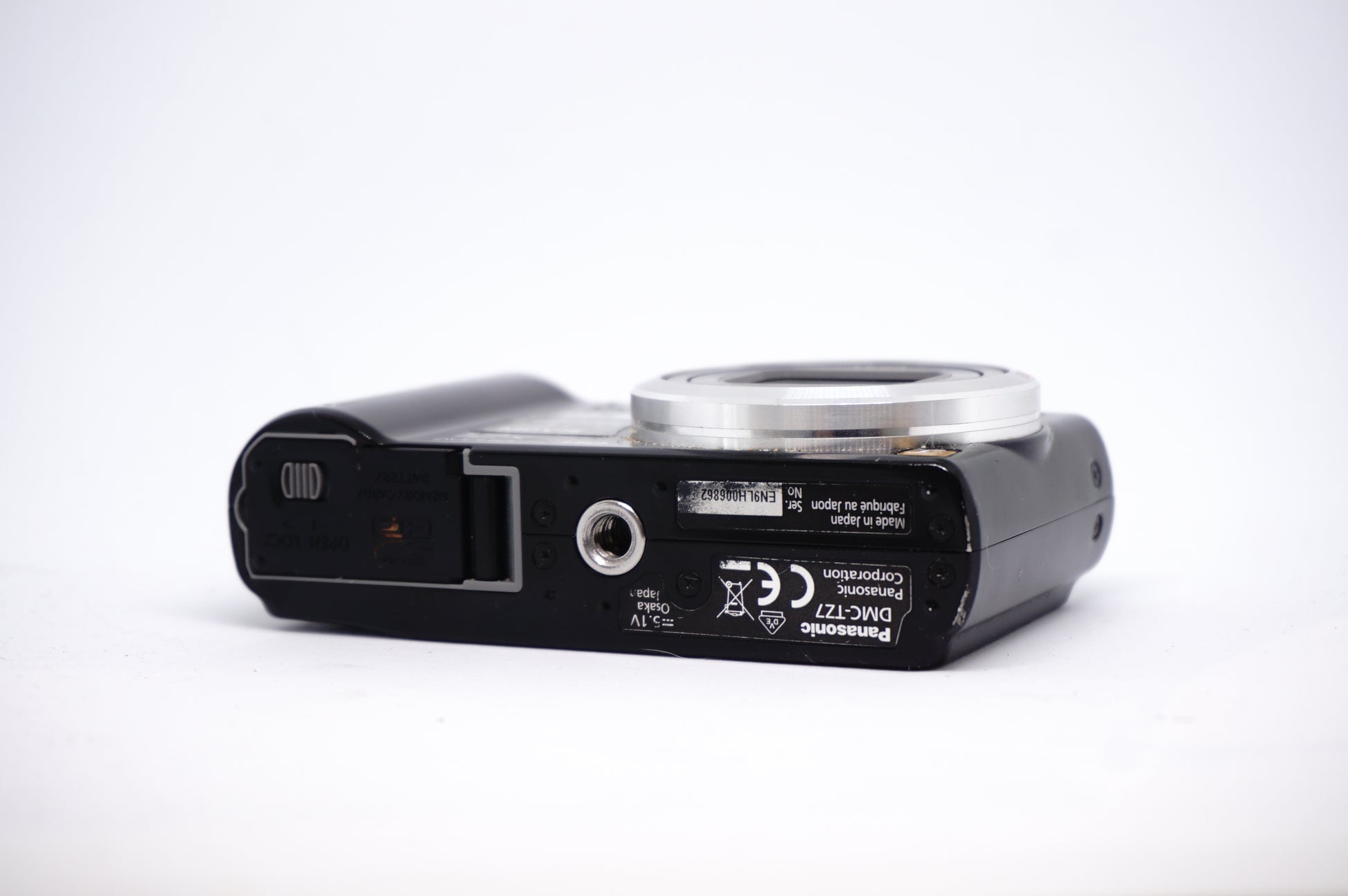 Panasonic Lumix Black 12X 2 Compact Digital Camera underneath view