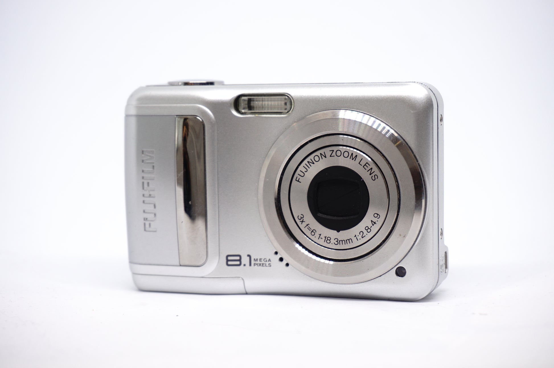 Fujifilm Silver Compact Digital Camera front view
