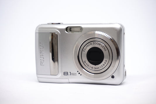 Fujifilm Silver Compact Digital Camera front view