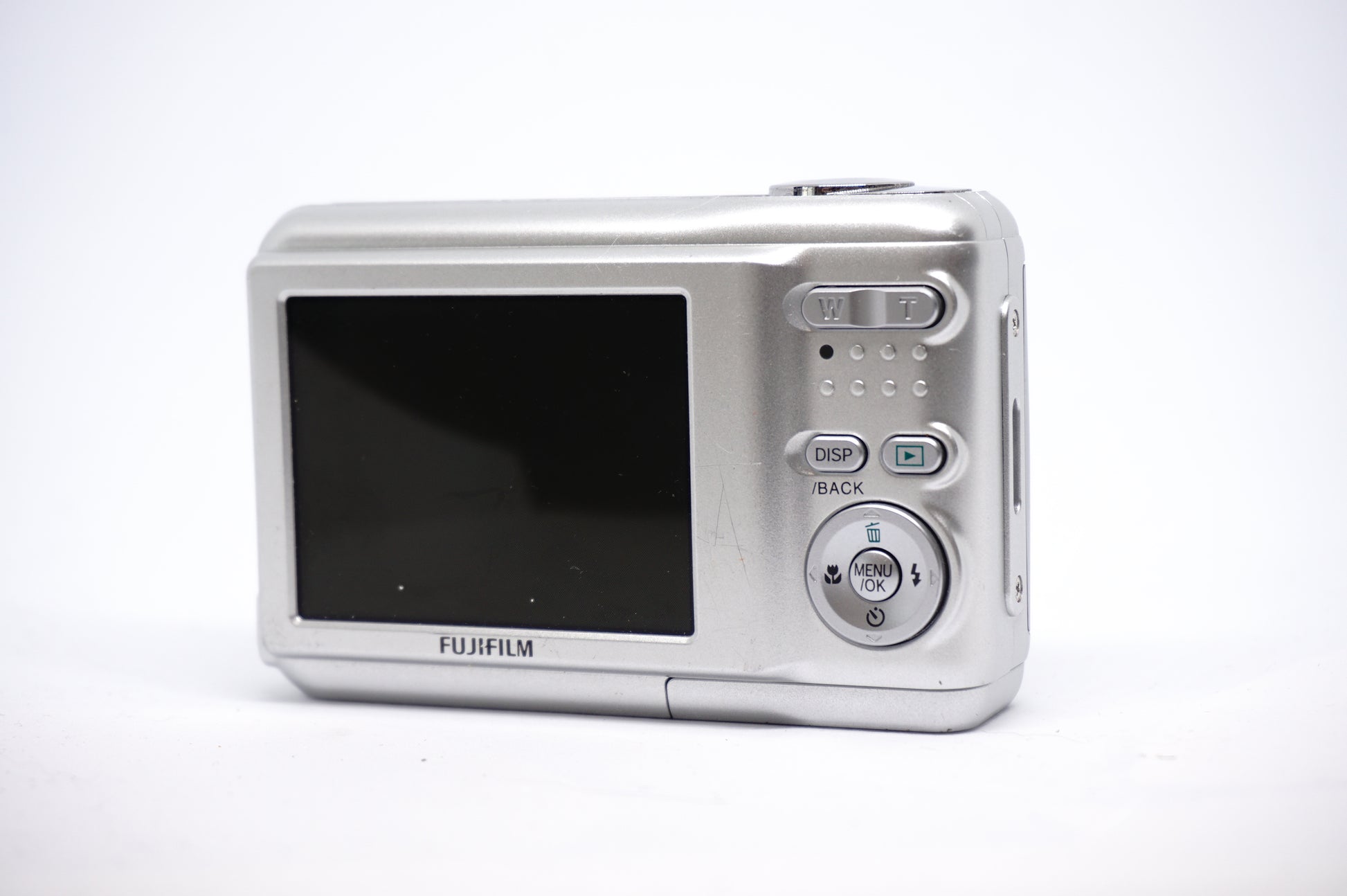 Fujifilm Silver Compact Digital Camera back view