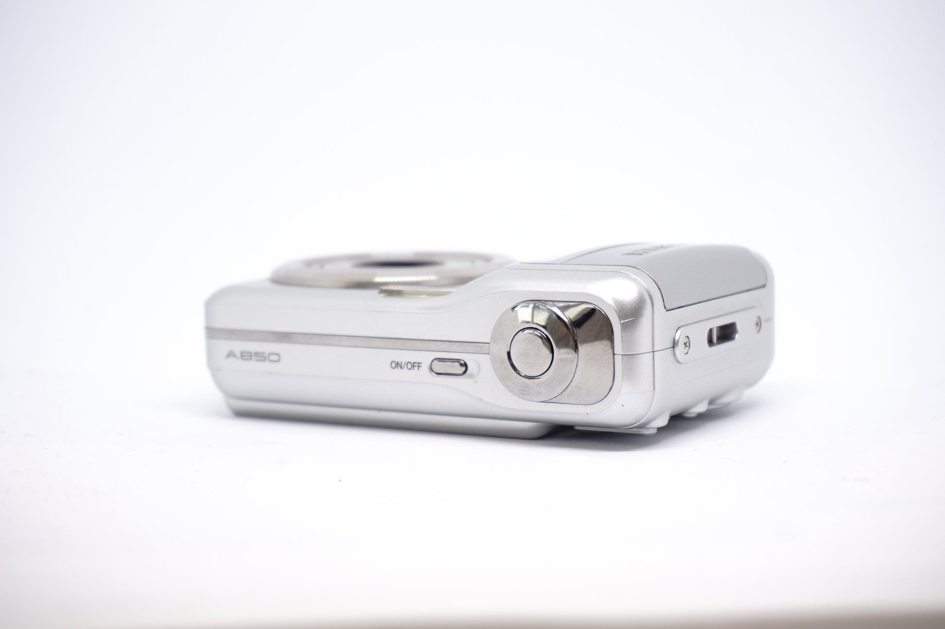 Fujifilm Silver Compact Digital Camera top view