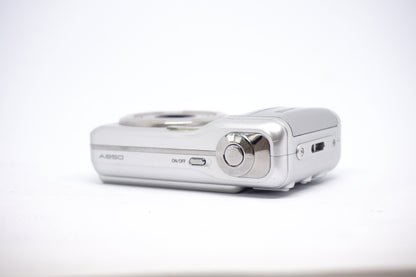 Fujifilm Silver Compact Digital Camera top view