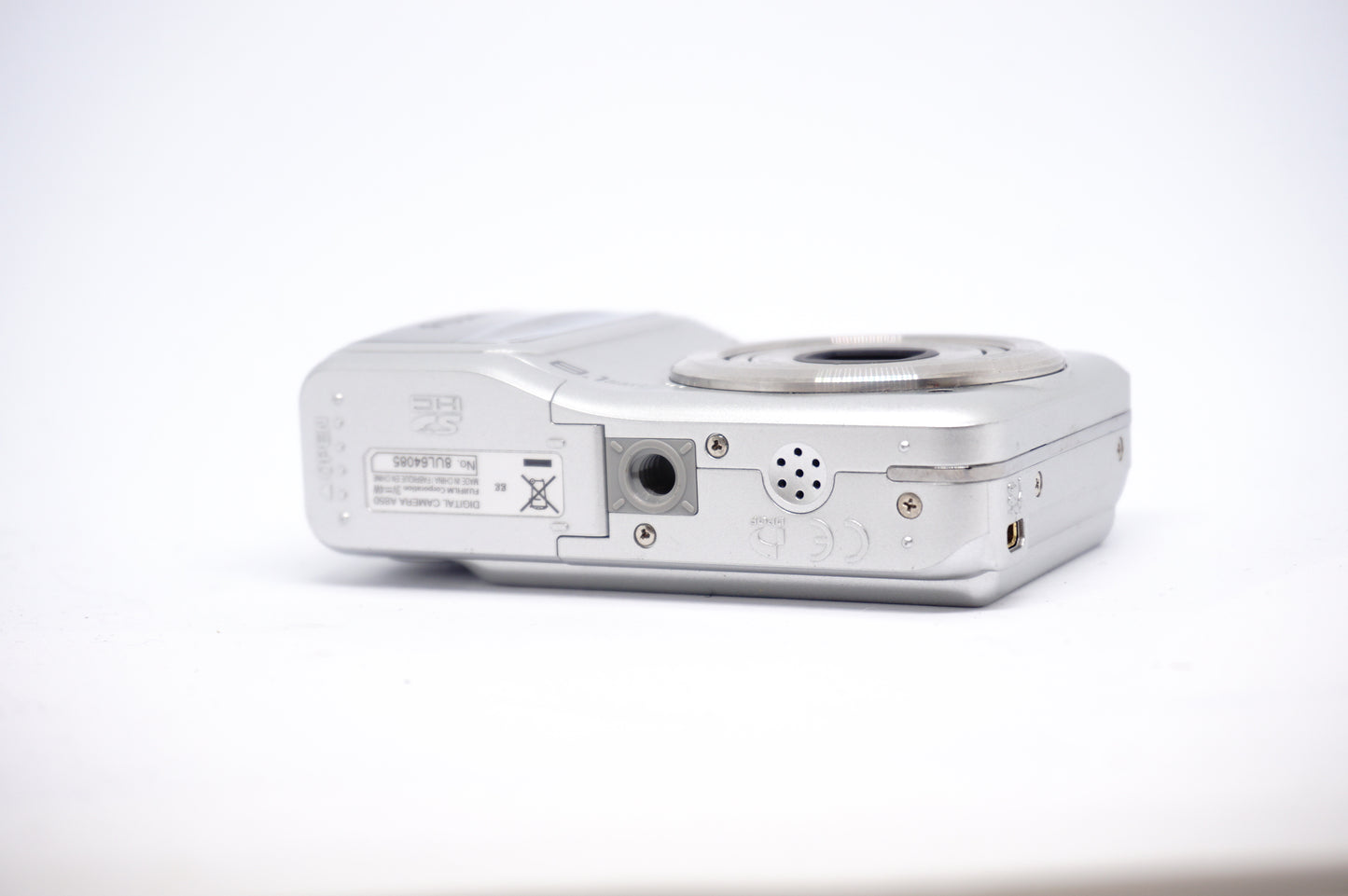 Fujifilm Silver Compact Digital Camera underneath view