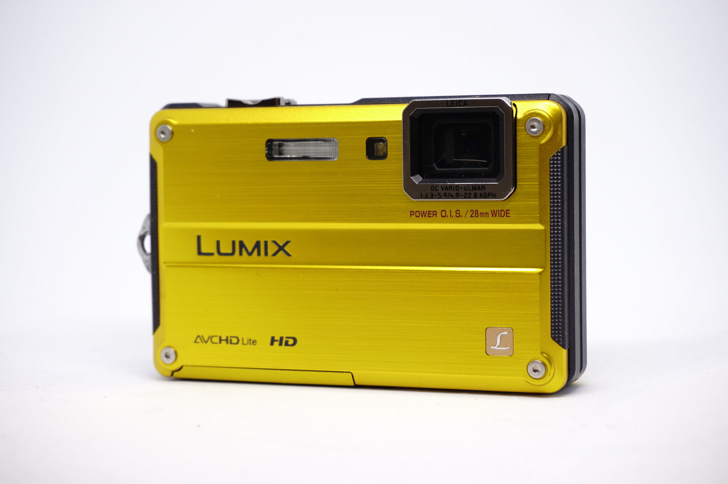 Panasonic Lumix Yellow Rugged Compact Digital Camera front view