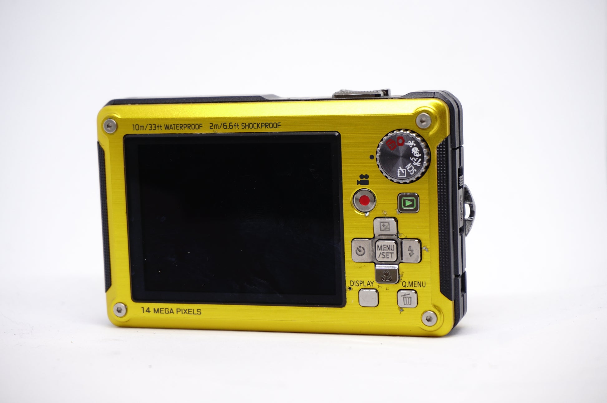 Panasonic Lumix Yellow Rugged Compact Digital Camera back view