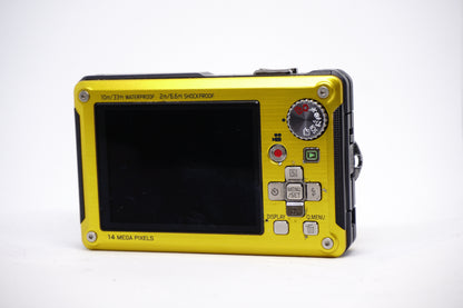Panasonic Lumix Yellow Rugged Compact Digital Camera back view
