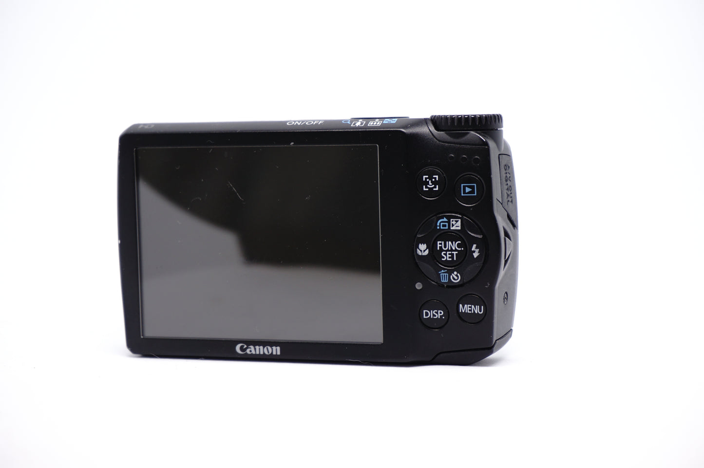 Canon Black Silver Ring Compact Digital Camera back view