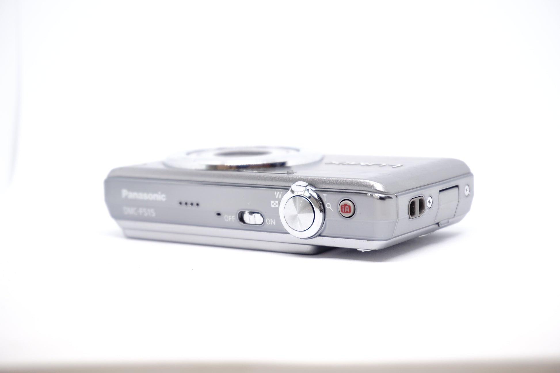 Panasonic Lumix Silver 12X Compact Digital Camera top view