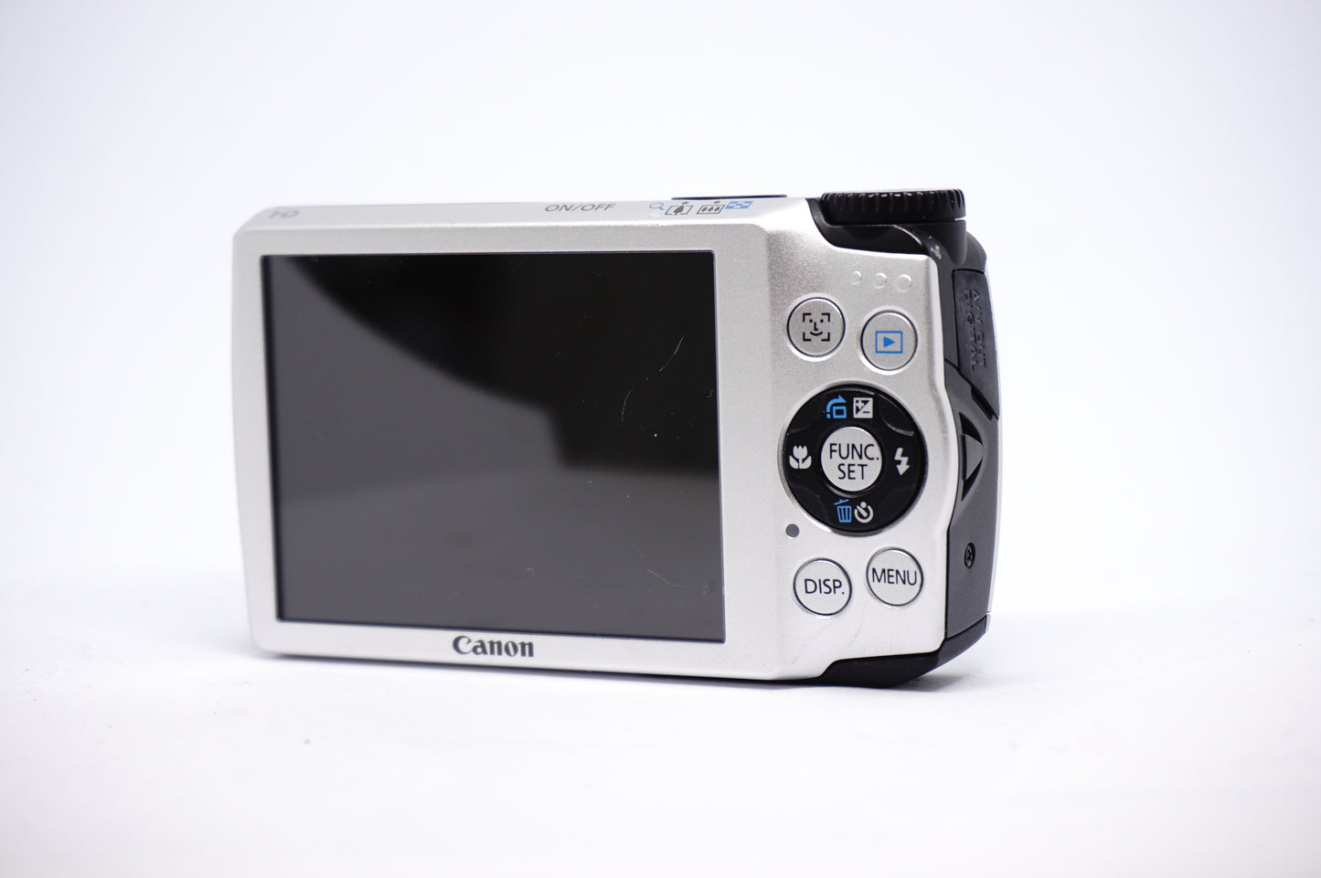 Canon White 5X Zoom Compact Digital Camera back view