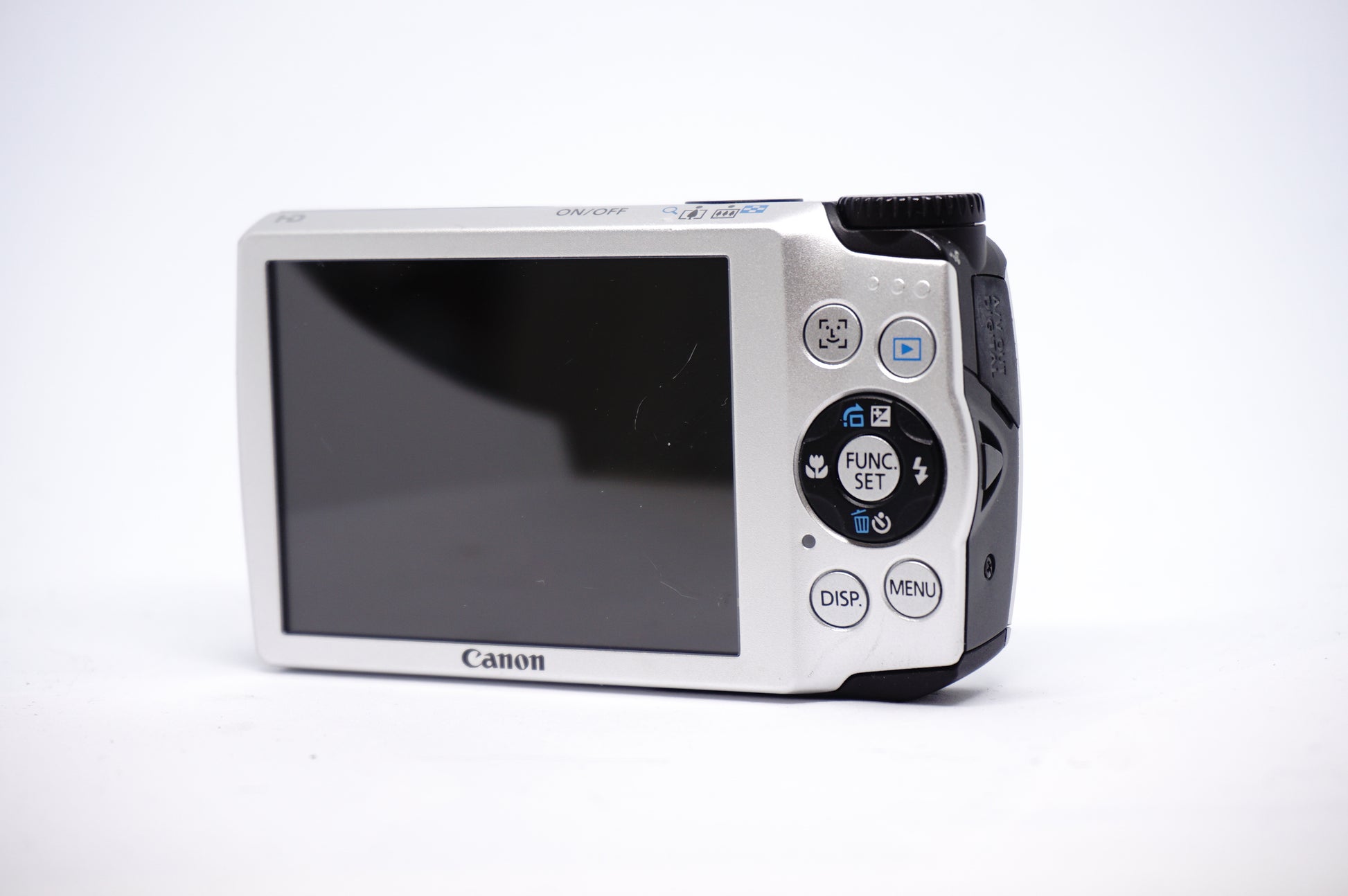 Canon White 5X Zoom Compact Digital Camera back view