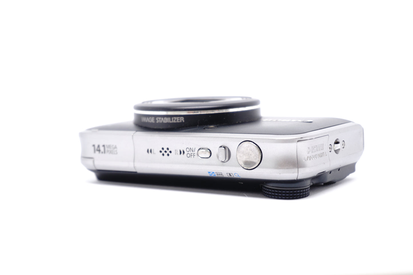 Canon Black Zoom 14X Compact Digital Camera top view