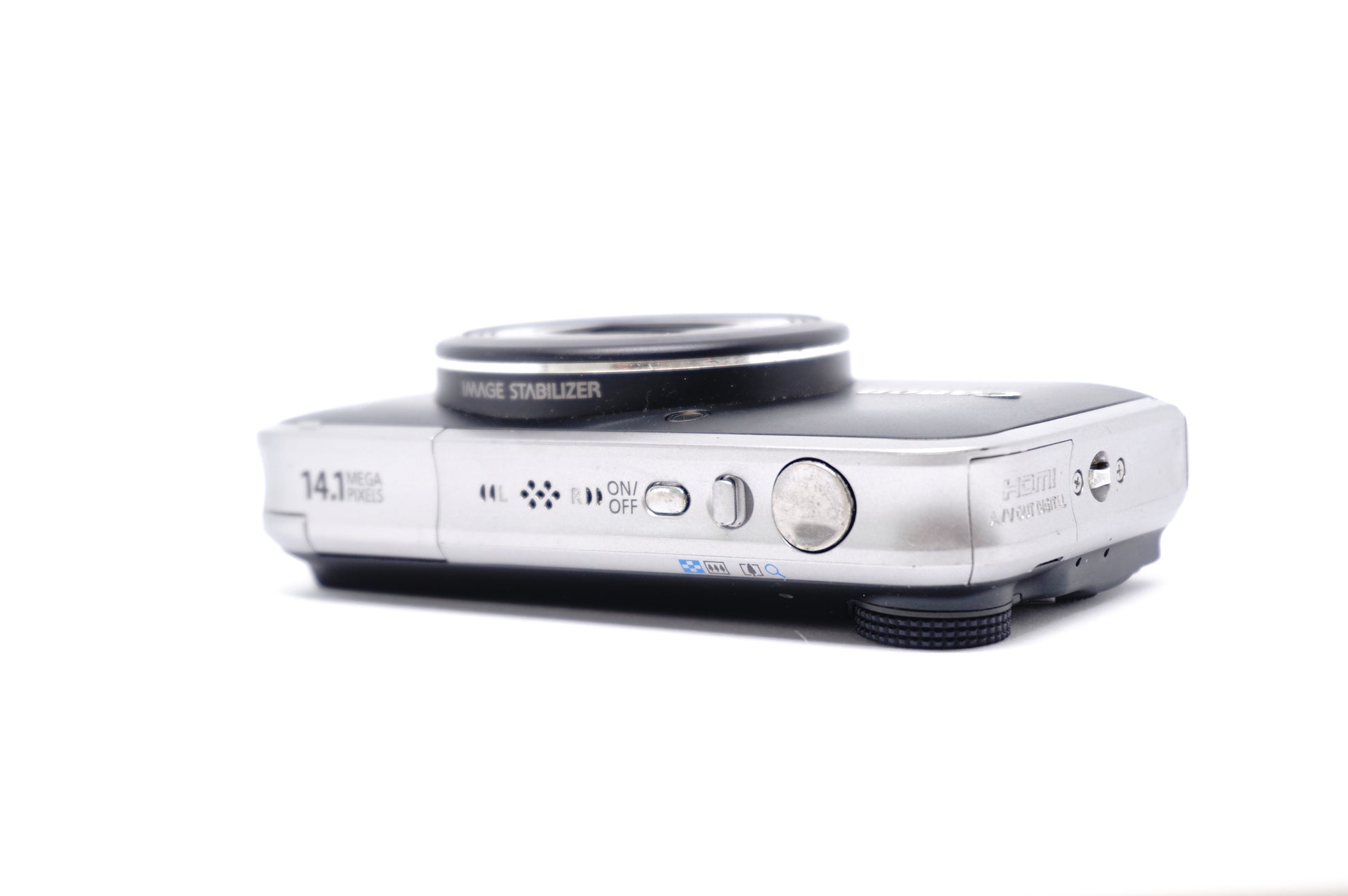 Canon Black Zoom 14X Compact Digital Camera top view