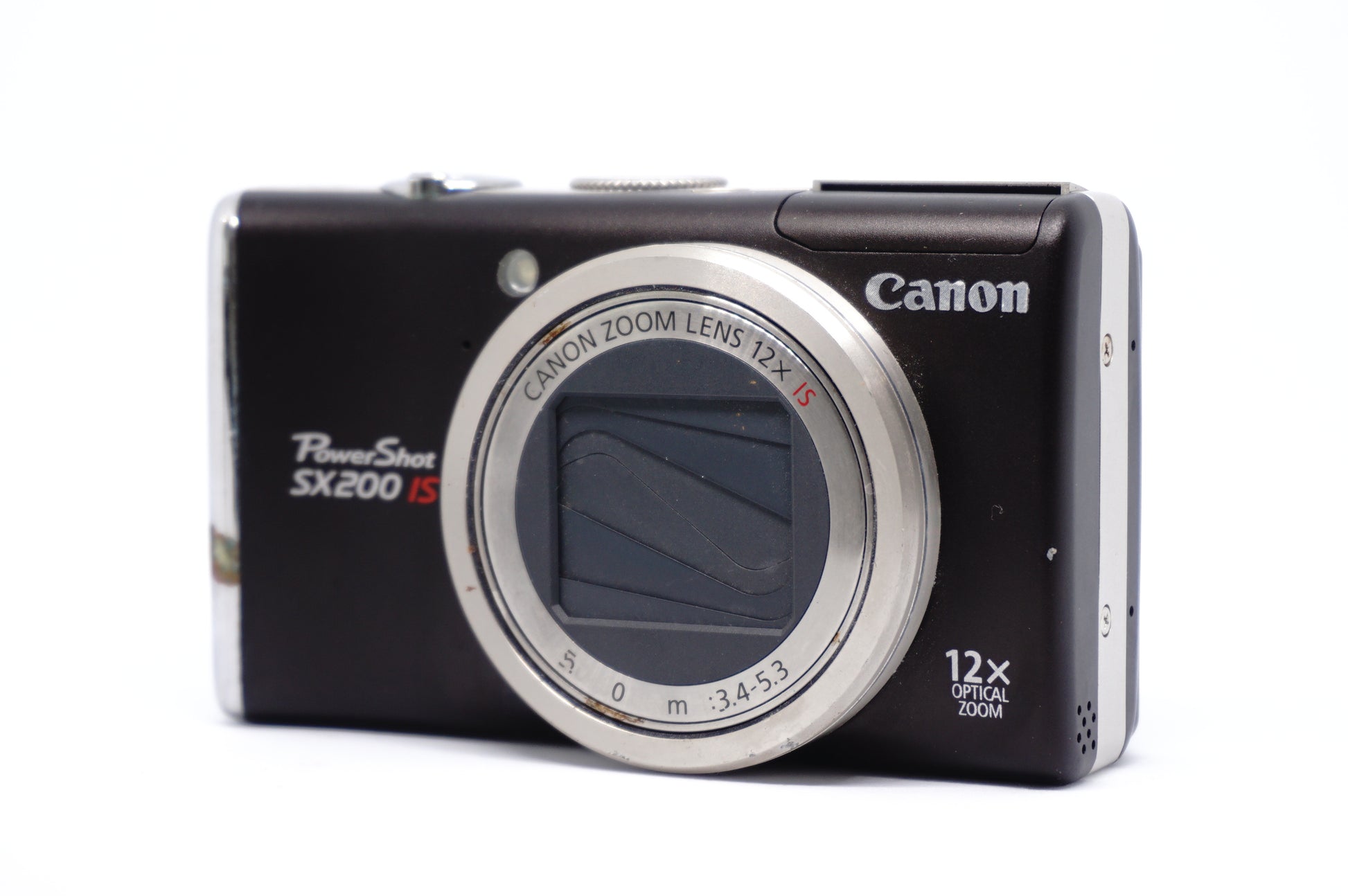 Canon Powershot SX200 IS Black Digital Camera front view