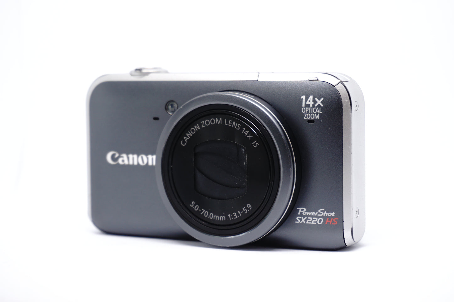Canon Powershot SX220 HS Grey Digital Camera front view