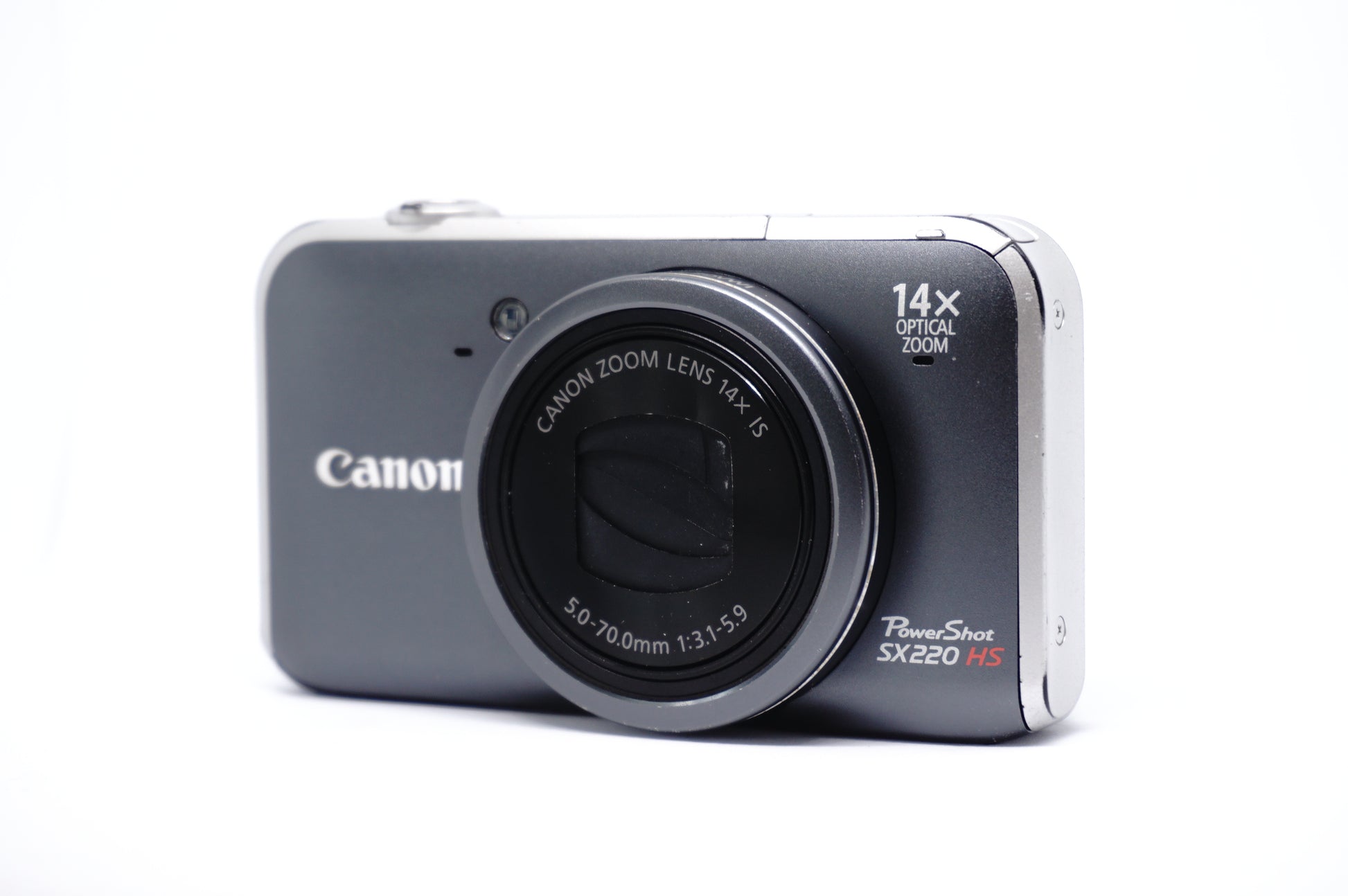 Canon Powershot SX220 HS Grey Digital Camera front view