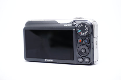 Canon Powershot SX220 HS Grey Digital Camera back view
