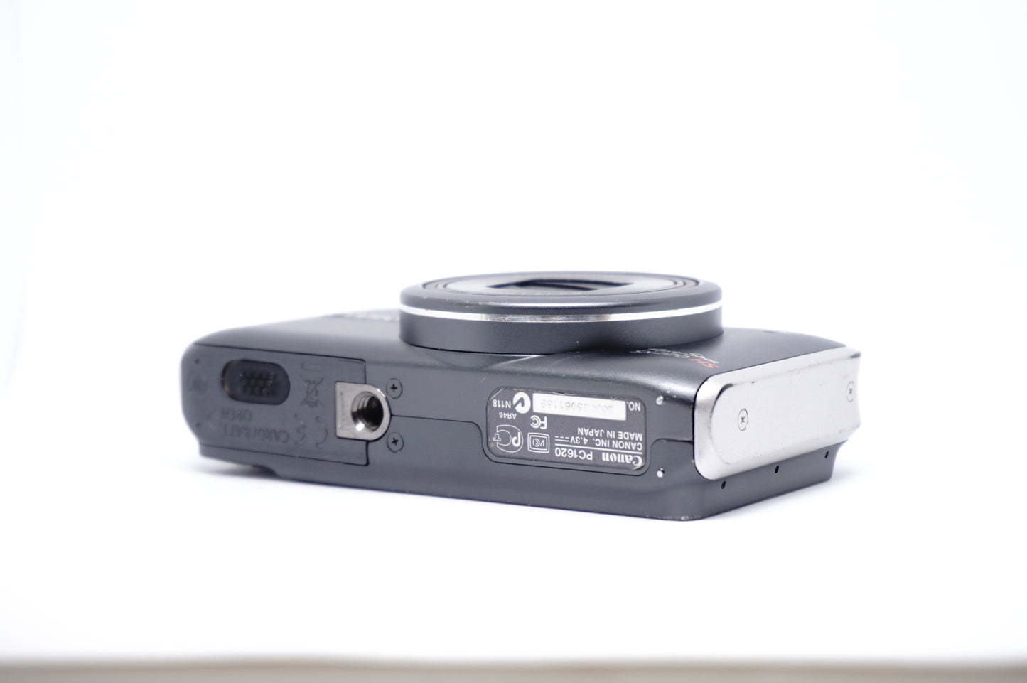 Canon Powershot SX220 HS Grey Digital Camera underneath view
