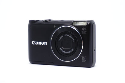 Canon Black 4X Zoom 14.1MP Compact Digital Camera front view