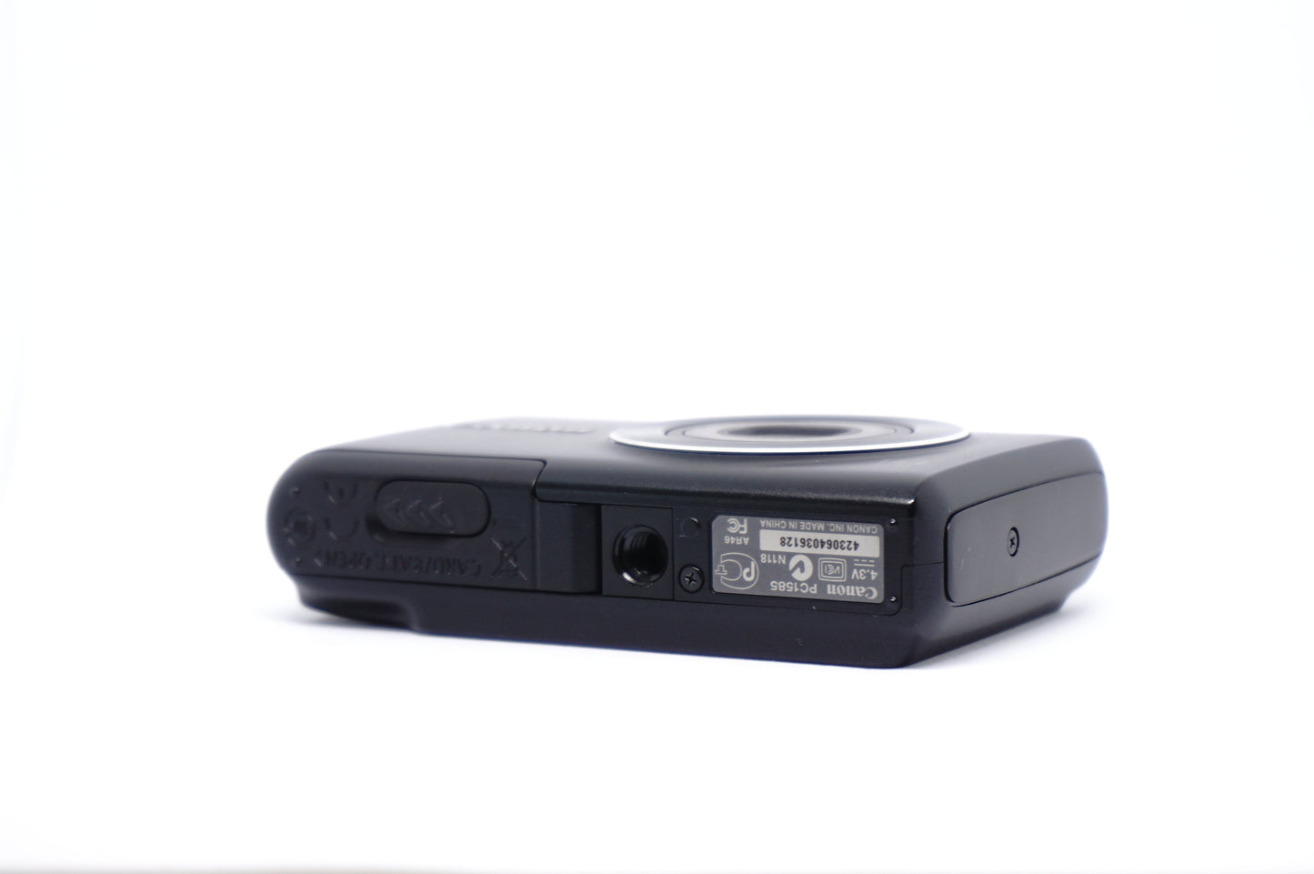 Canon Black 4X Zoom 14.1MP Compact Digital Camera underneath view
